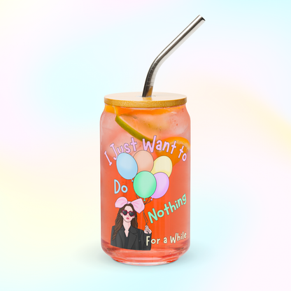 Love Next Door Kdrama Glass Cup - 16oz with Lid and Straw