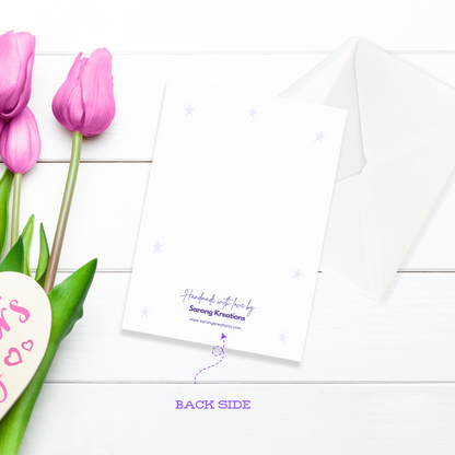 Borahae Eomma Mother's Day Card, 5x7 Greeting Card with Envelope, Kpop Army Gift