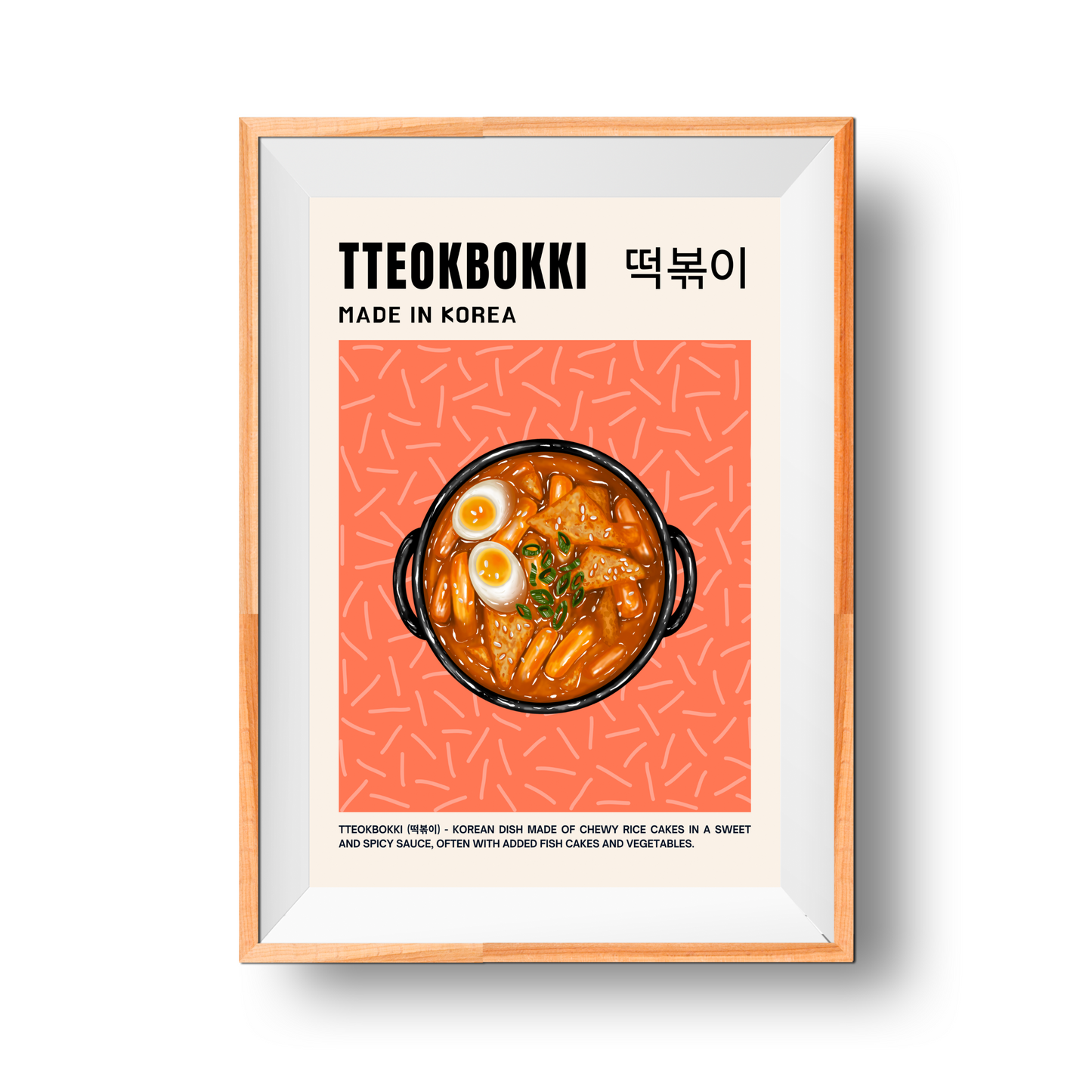 Set of 6 Korean Food Posters, Korean Food Printable Wall Art, Asian Food Art, Korean Art Print, Retro Wall Art, Korean Aesthetic