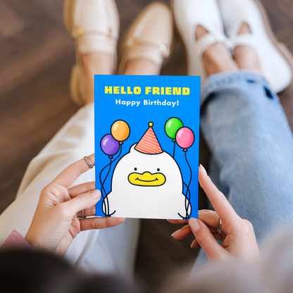 Hello Friend Greeting Card: 5x7 Duck Kpop Birthday Card for KPDH Fans (Envelope Included)