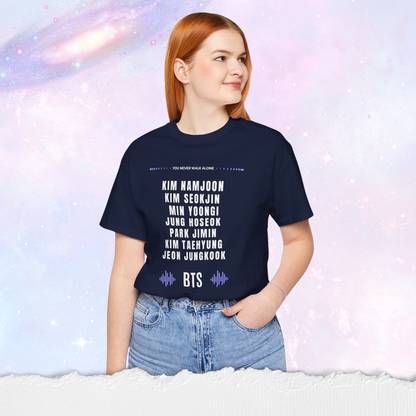 OT7 Fanchant Shirt – Lightweight Kpop Tee – Jinnie Yoongi Hobi Jiminie Taetae Kookie Joonie – K-Pop Fan Shirt