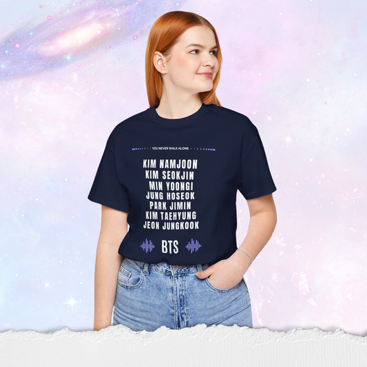 OT7 Fanchant Shirt – Lightweight Kpop Tee – Jinnie Yoongi Hobi Jiminie Taetae Kookie Joonie – K-Pop Fan Shirt