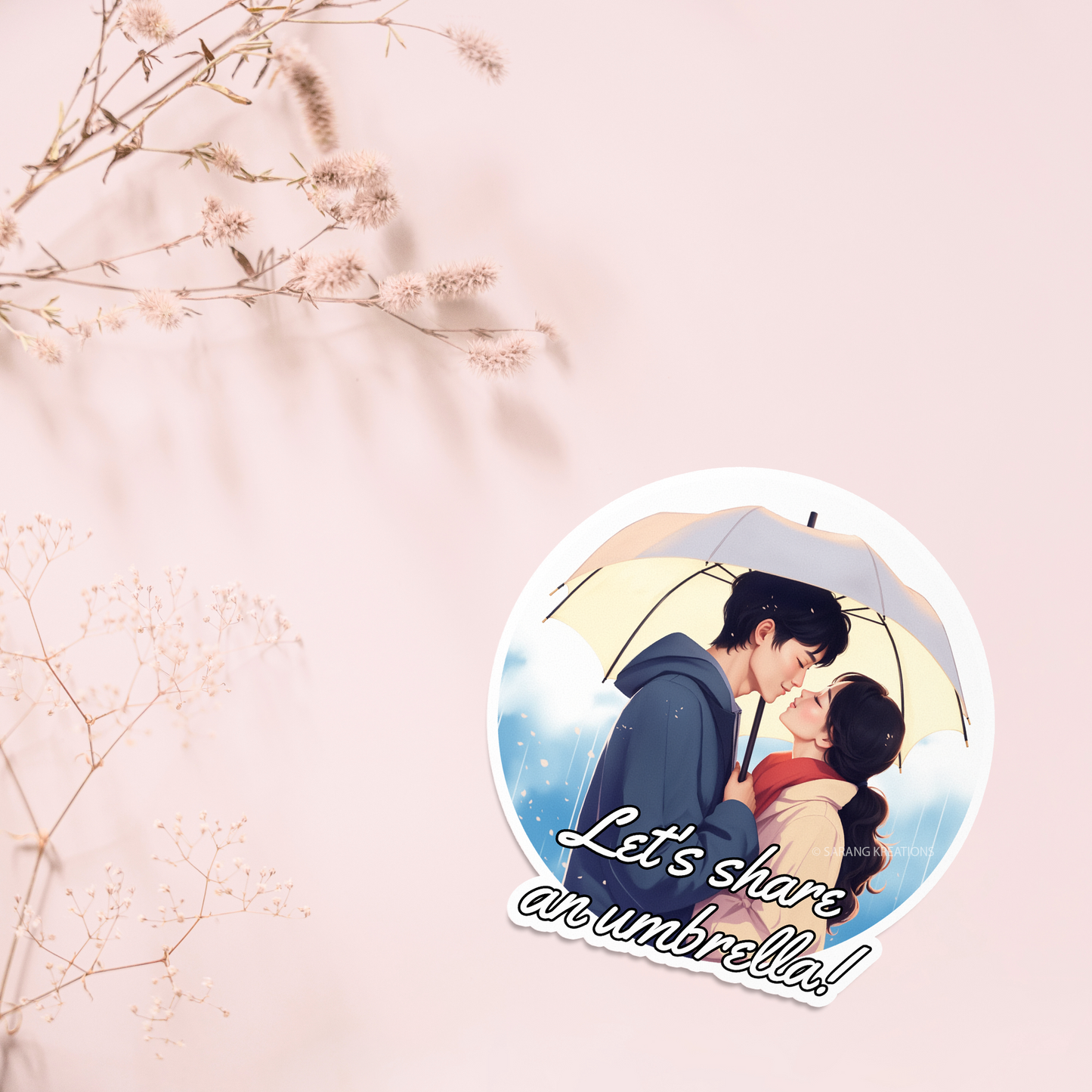 K-Drama Sticker: Kdrama Love Yellow Umbrella