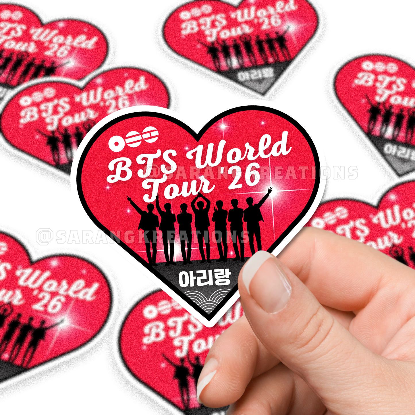 OT7 World Tour Freebies, Arirang Quality Vinyl Concert Stickers, Kpop Fan Merch (Matte Finish)
