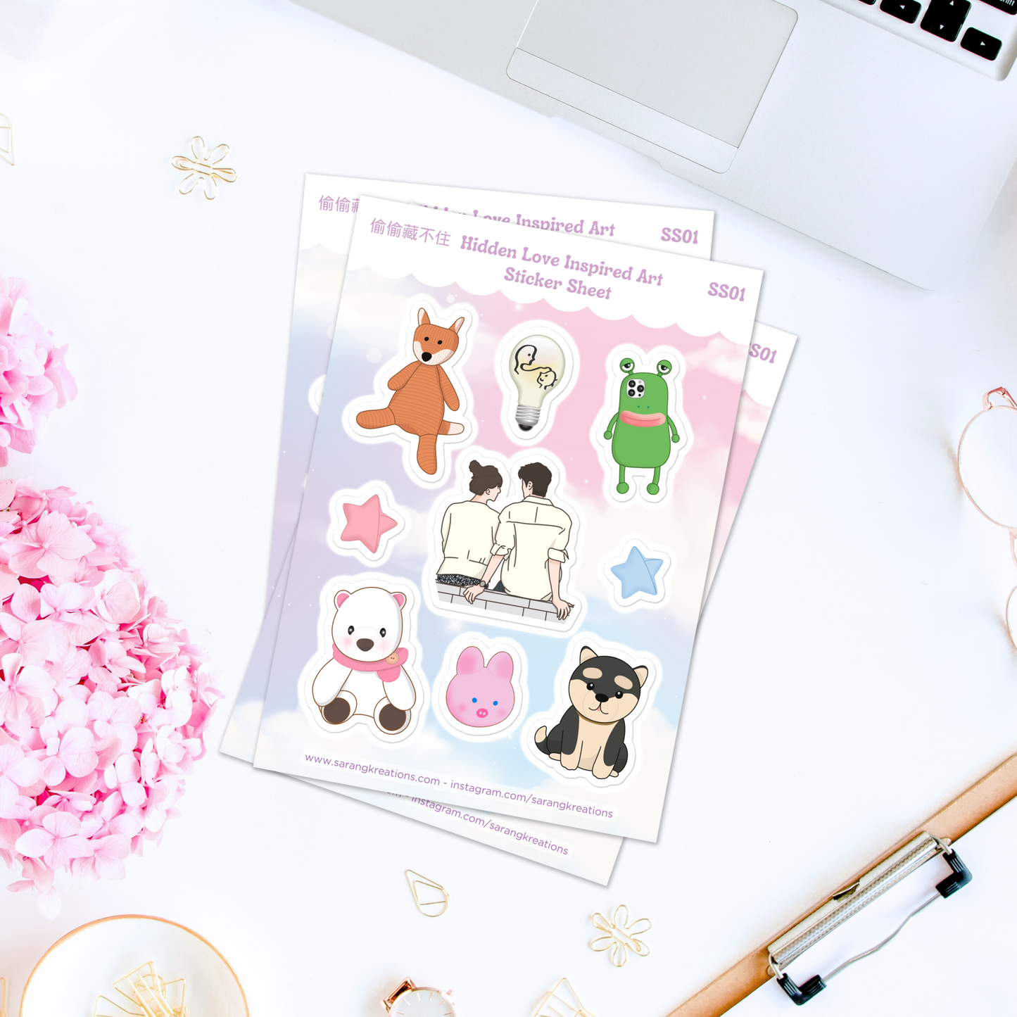 Hidden Love C-Drama Sticker Sheet, Sang Zhi and Duan Jia Xu, Perfect Gift for C-Drama Lovers