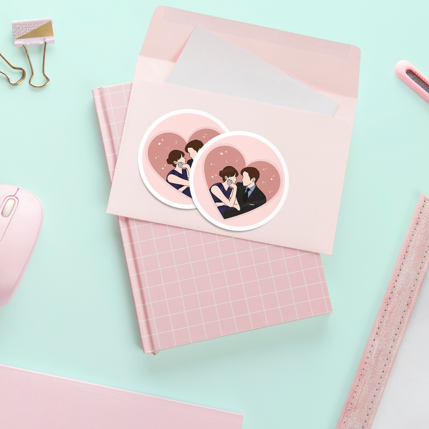 King The Land Inspired K-Drama Sticker, Won & Sa-rang Love