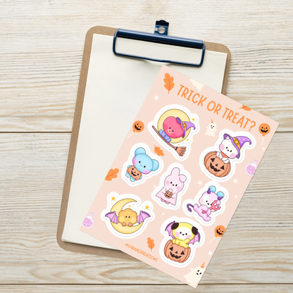 Halloween Bangtannies Sticker Sheet: Trick or Treat, Bangtan Stickers