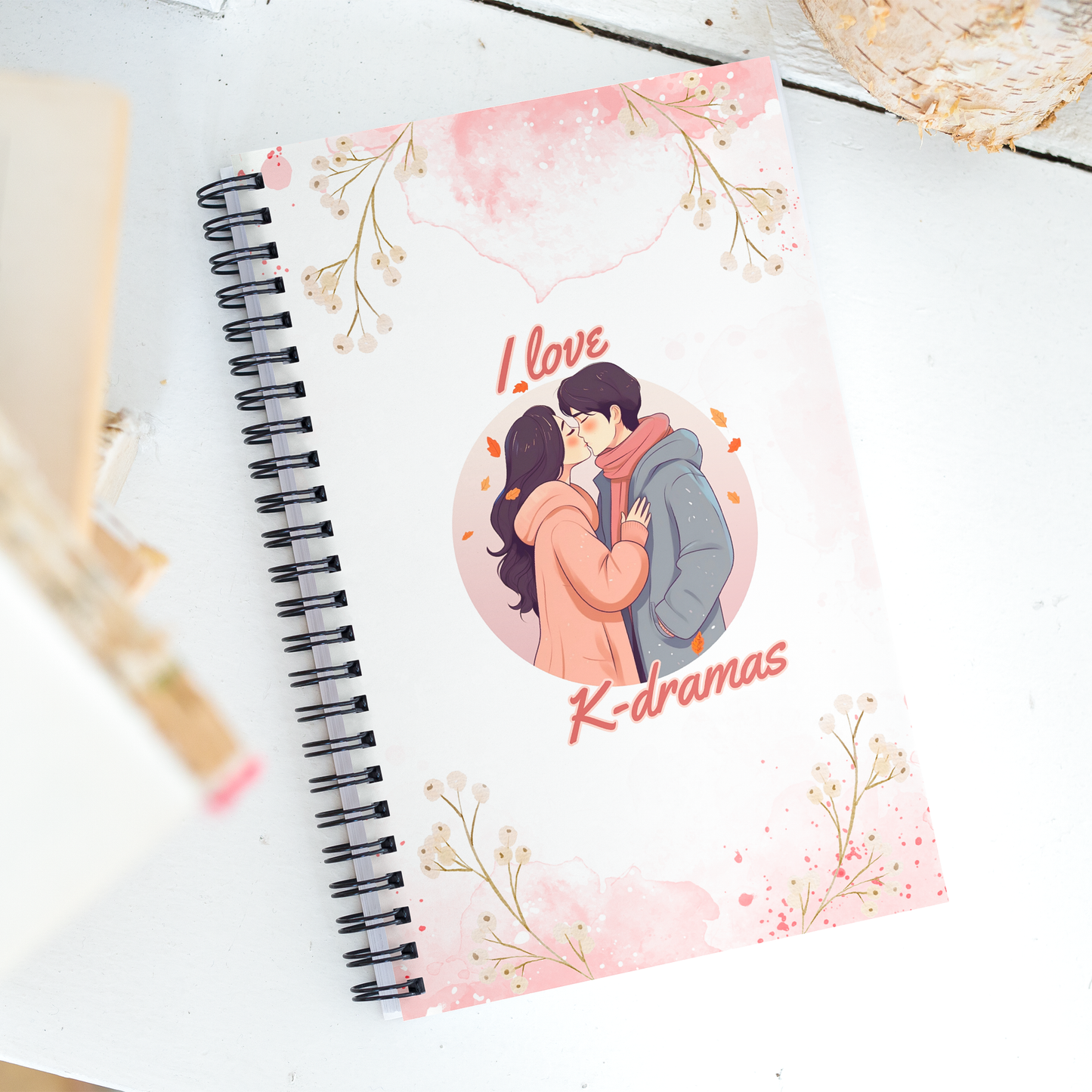 Romantic Kdrama Notebook with Dotted Pages, Kdrama Journal