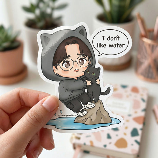 Yoongi I Don’t Like Water Tang Sticker - K-pop Army Gift - Glossy Laminated Finish