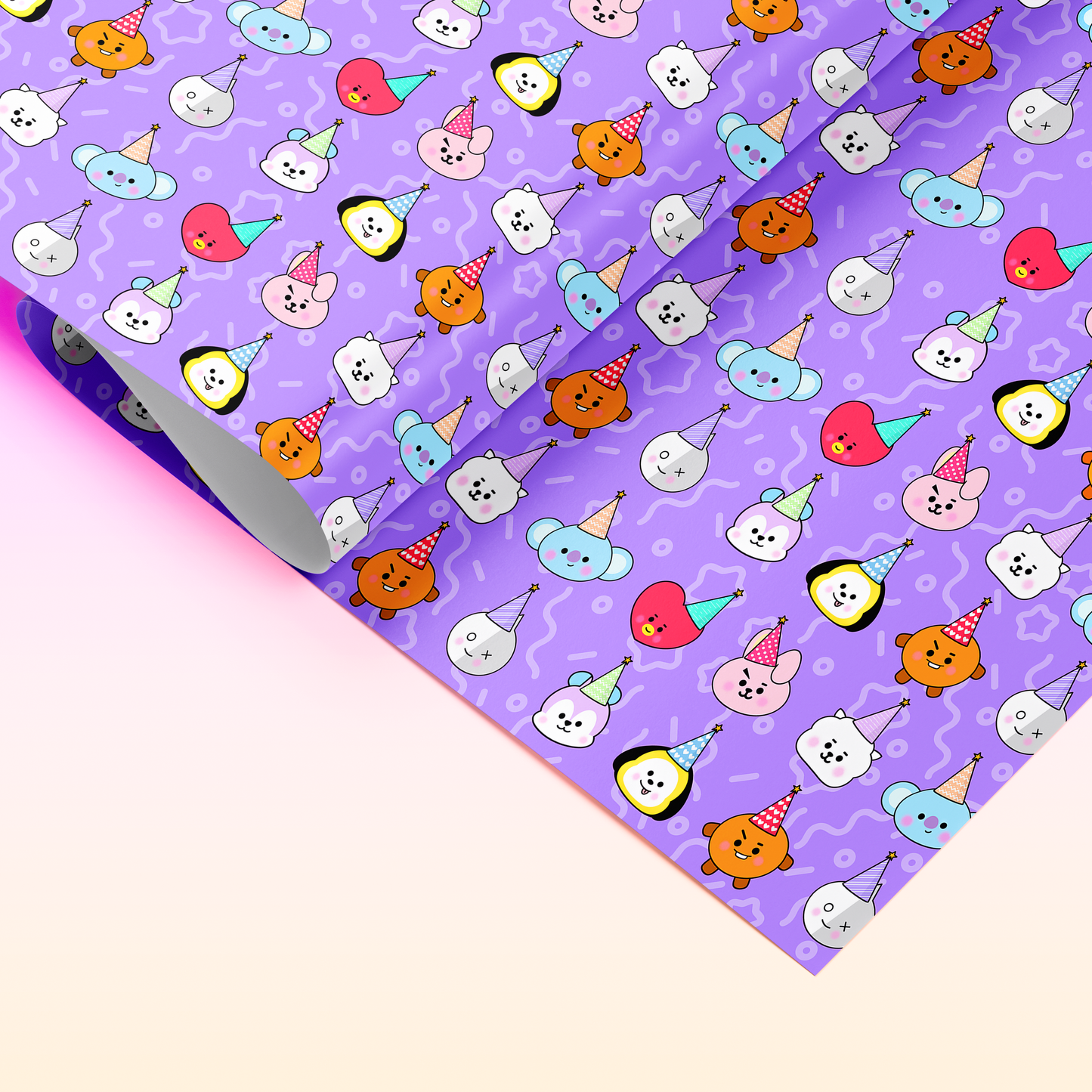 Tannies Birthday Gift Wrap, OT7 Gift Wrap, Kpop Birthday Gift Wrap, Perfect for Army!
