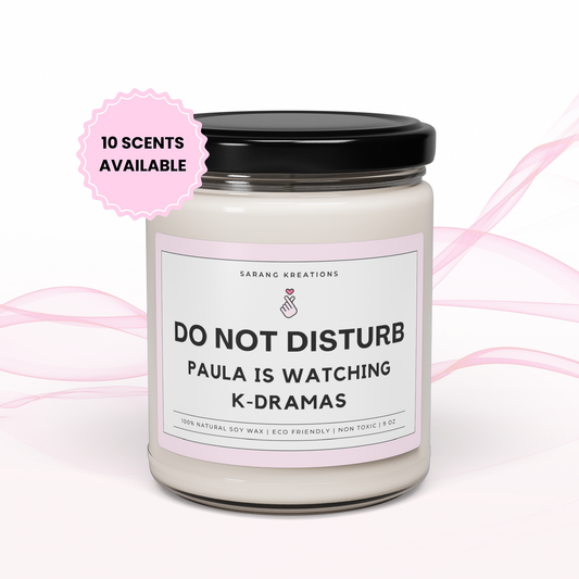 Custom Do Not Disturb Kdrama Candle, Perfect Gift for Kdrama Lovers!