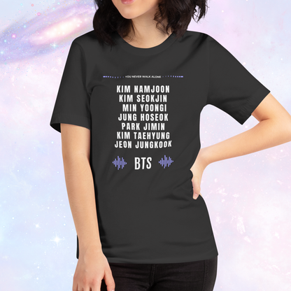 OT7 Fanchant Shirt – Lightweight Kpop Tee – Jinnie Yoongi Hobi Jiminie Taetae Kookie Joonie – K-Pop Fan Shirt