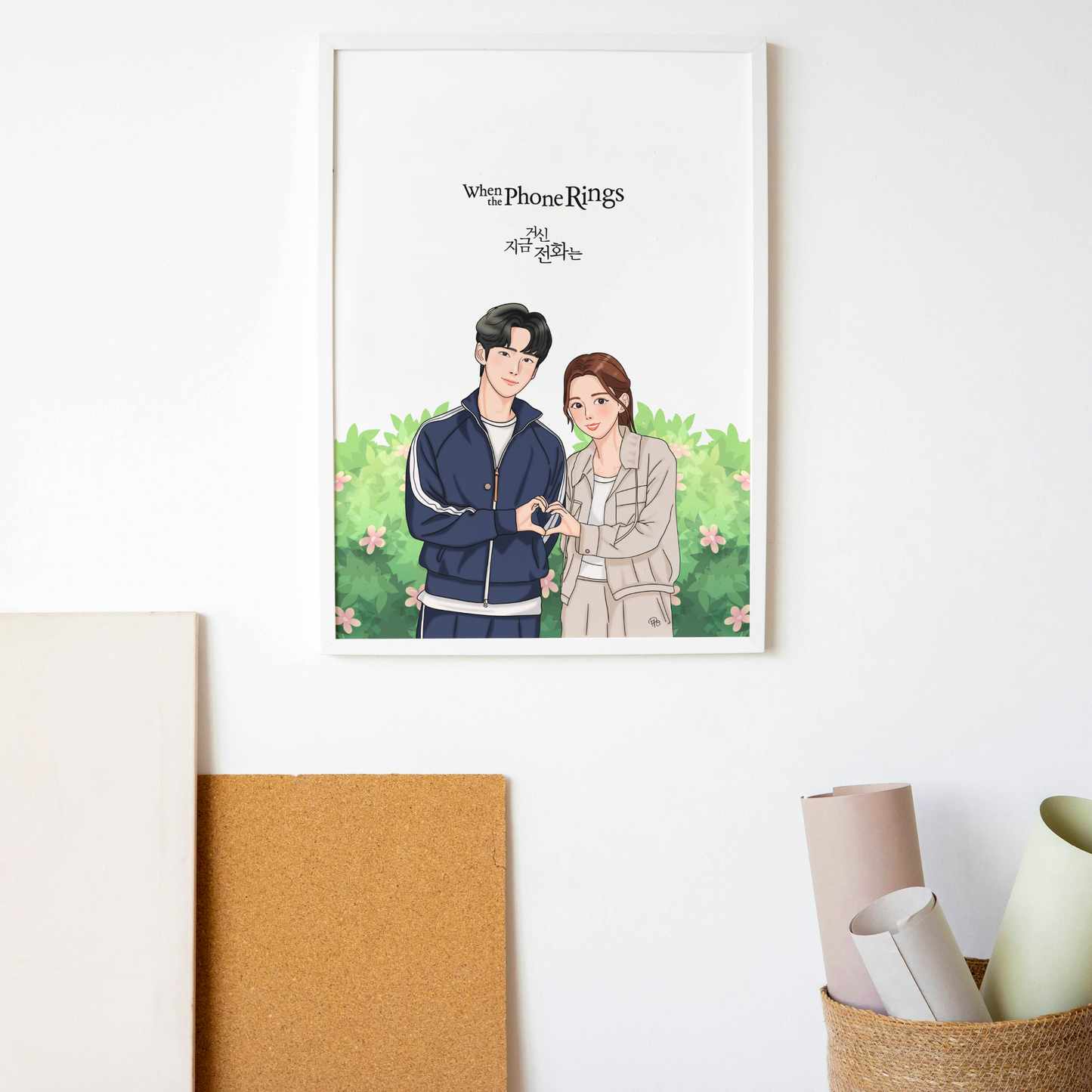 When The Phone Rings Kdrama Art Print, Sa-eon and Hee-joo Love