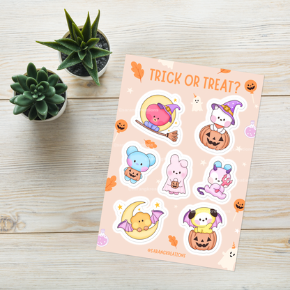 Halloween Bangtannies Sticker Sheet: Trick or Treat, Bangtan Stickers