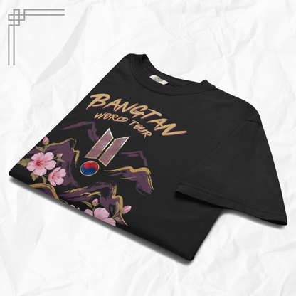 Arirang World Tour 2026 Shirt - OT7 K-pop Inspired Vintage Tee - Mugunghwa Heritage Flower Design - Comfort Colors Vintage T-Shirt - Tour Dates Back Print