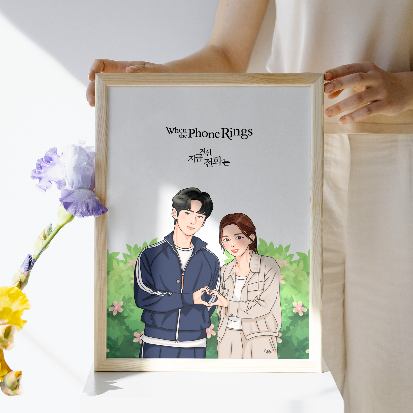 When The Phone Rings Kdrama Art Print, Sa-eon and Hee-joo Love