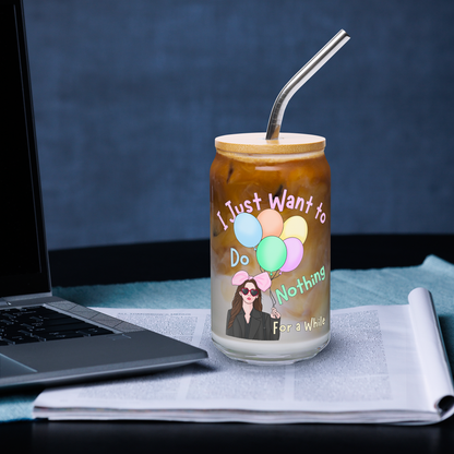 Love Next Door Kdrama Glass Cup - 16oz with Lid and Straw