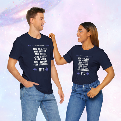 OT7 Fanchant Shirt – Lightweight Kpop Tee – Jinnie Yoongi Hobi Jiminie Taetae Kookie Joonie – K-Pop Fan Shirt