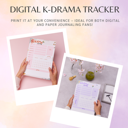 Digital K-Drama Tracker, Printable Kdrama Tracker, Korean Drama Tracker, Korean Drama Planner, Asian Drama, Goodnotes and Notability Journal