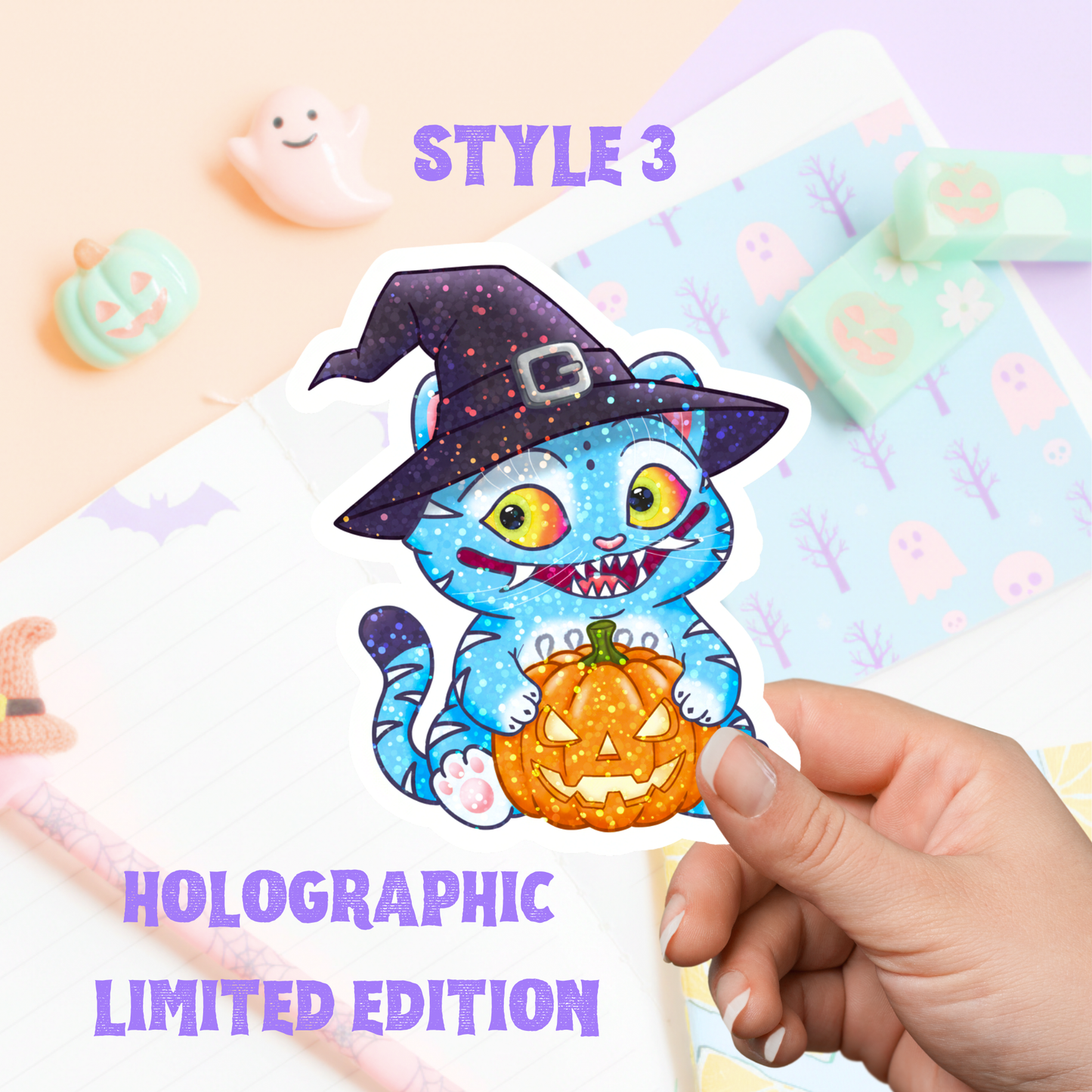 Kpop Demon Tiger Halloween Sticker, Spooky Quality Vinyl Stickers, Glossy Laminated Finish