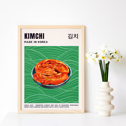Set of 6 Korean Food Posters, Korean Food Printable Wall Art, Asian Food Art, Korean Art Print, Retro Wall Art, Korean Aesthetic