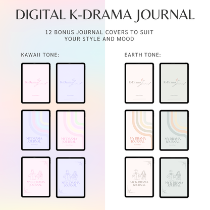 Digital K-Drama Journal, K-Drama Tracker, Korean Drama Planner, Kdrama Tracker, Korean Drama Planner Log, Goodnotes and Notability Journal
