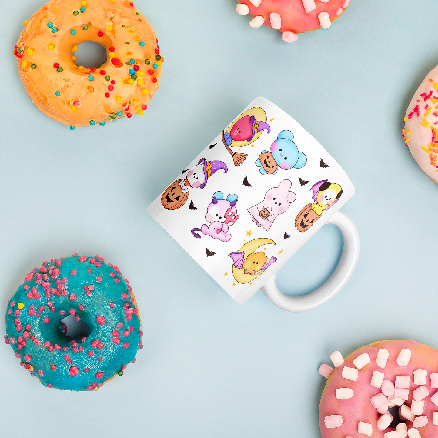 Halloween Bangtannies Mug, Spooky OT7 Mug, Kpop Mug, Perfect Army Gift for Spooky Season