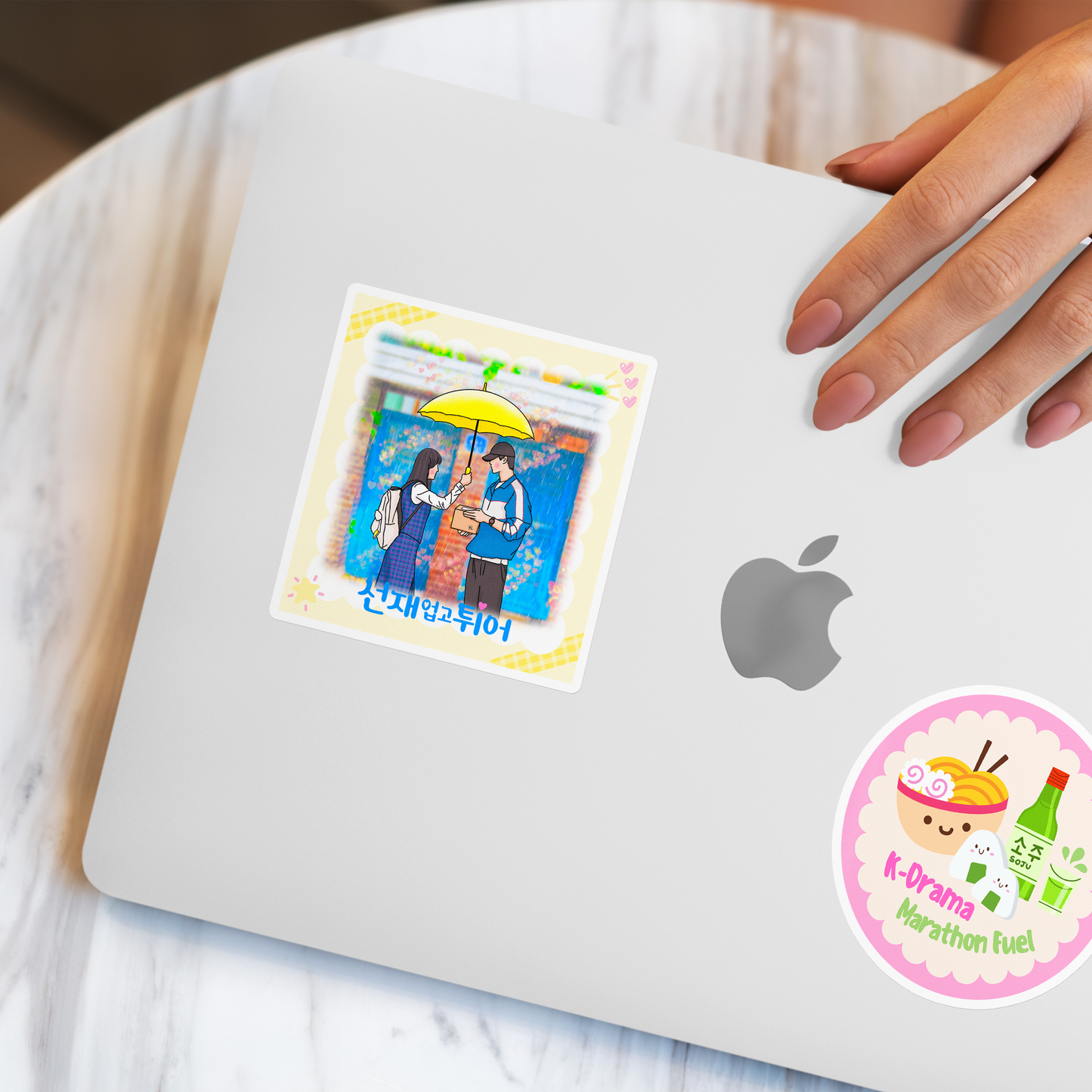 Lovely Runner Sticker, Yellow Umbrella K-Drama Sticker, Sol and Sun Jae Love