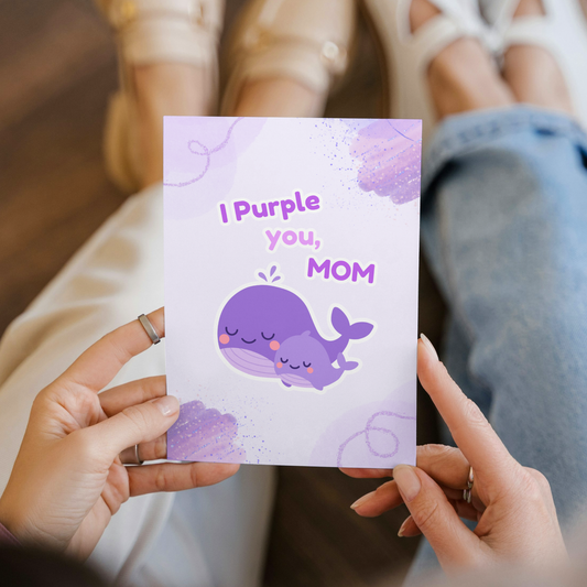 I Purple You Mom Card, 5x7 Greeting Card with Envelope, Kpop Army Gift, Greeting Card for Mothers