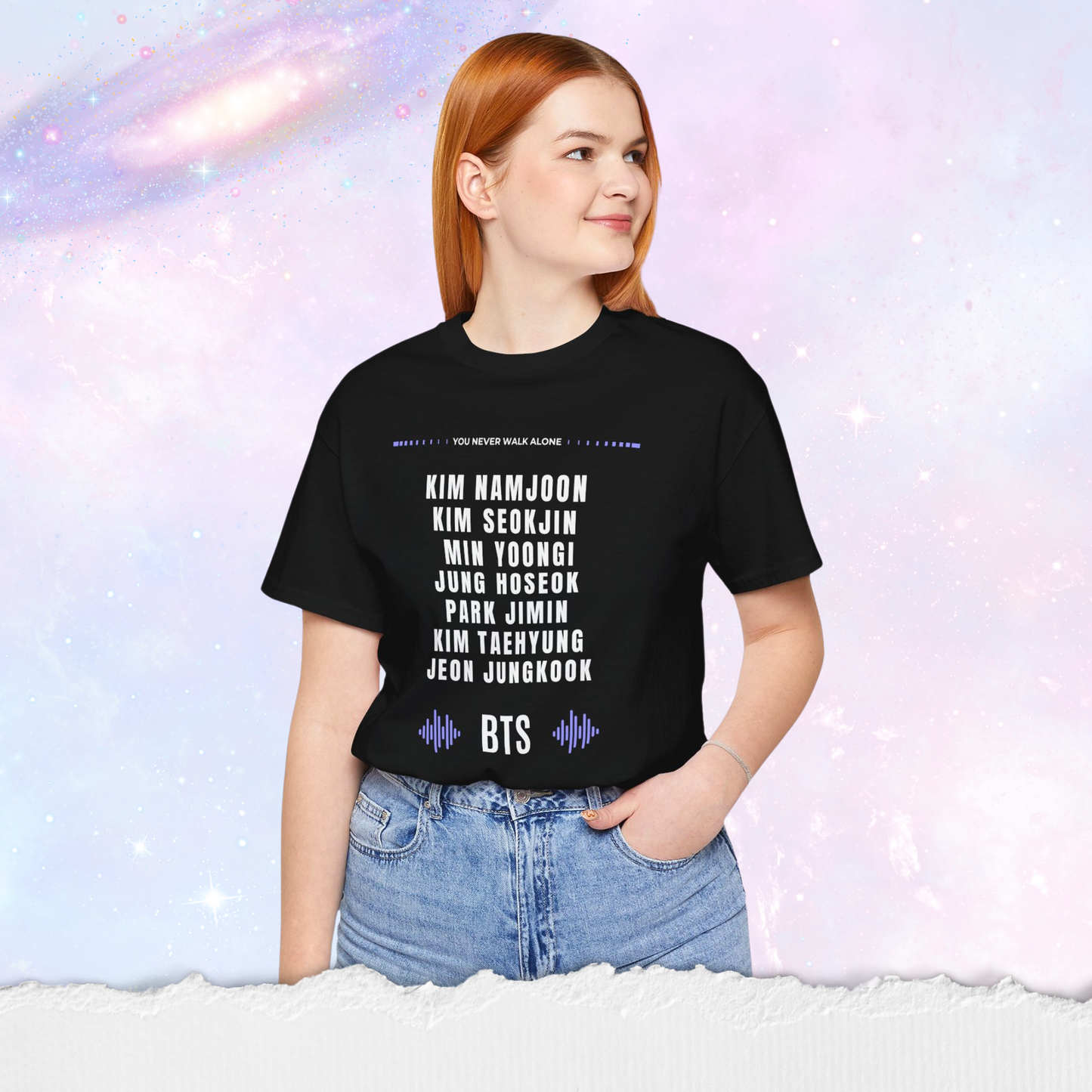 OT7 Fanchant Shirt – Lightweight Kpop Tee – Jinnie Yoongi Hobi Jiminie Taetae Kookie Joonie – K-Pop Fan Shirt