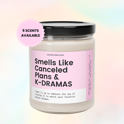 Kdrama Candle: Smells Like Canceled Plans and K-Dramas, Korean Drama Merch