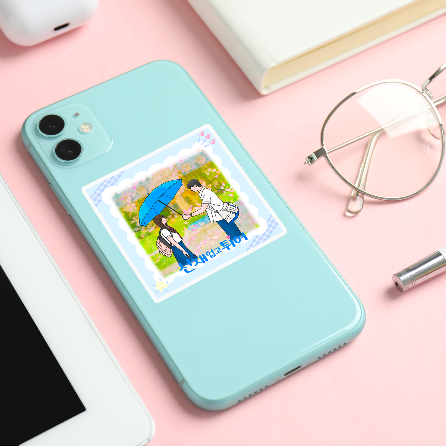 Lovely Runner Sticker, Blue Umbrella K-Drama Sticker, Sol and Sun Jae Love