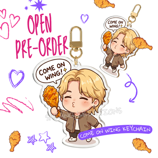 PREORDER • Jimin Come On Wing Acrylic Keychain – 3 inches