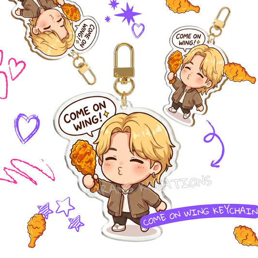 Jimin Come On Wing Acrylic Keychain – 3 inches