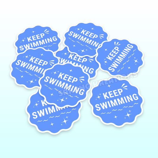 Keep Swimming Arirang Freebie Stickers, Glossy Laminated Vinyl Stickers
