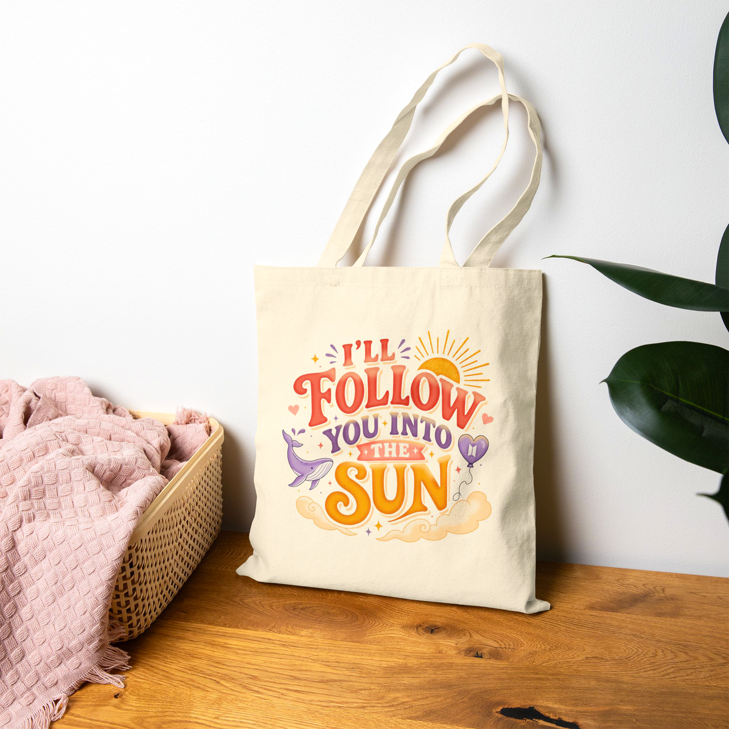 I'll Follow You Into the Sun Tote Bag - K-pop Army Canvas Tote
