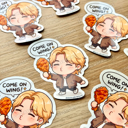 Come On Wing Sticker - K-pop Army Gift - Glossy Laminated Finish