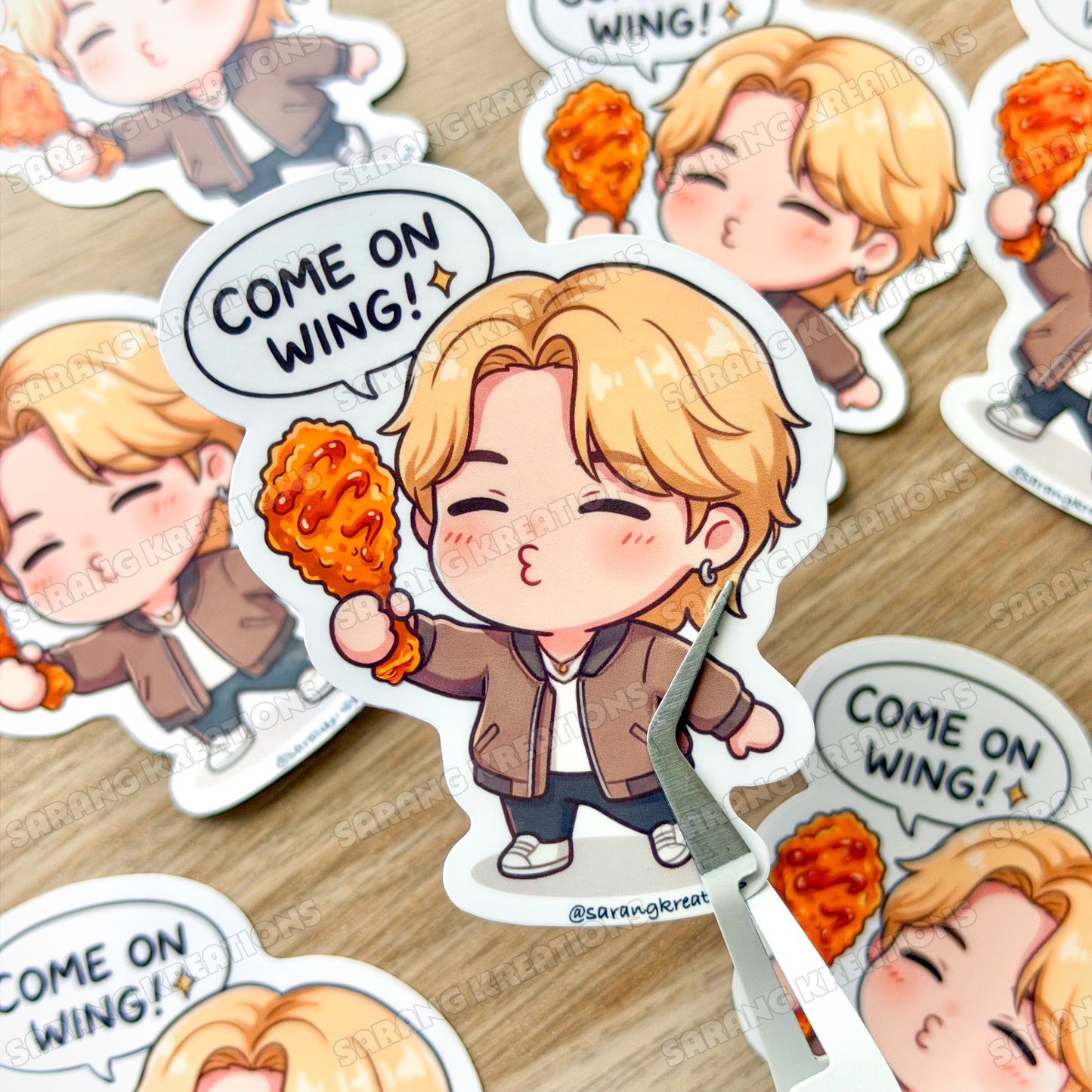 Come On Wing Sticker - K-pop Army Gift - Glossy Laminated Finish