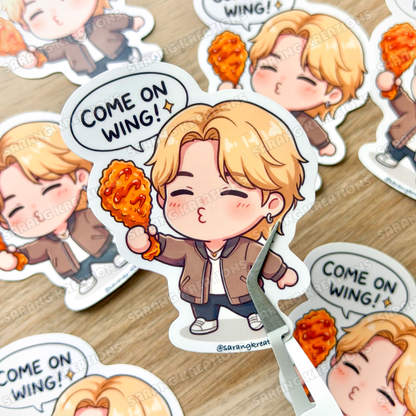 Come On Wing Sticker - K-pop Army Gift - Glossy Laminated Finish