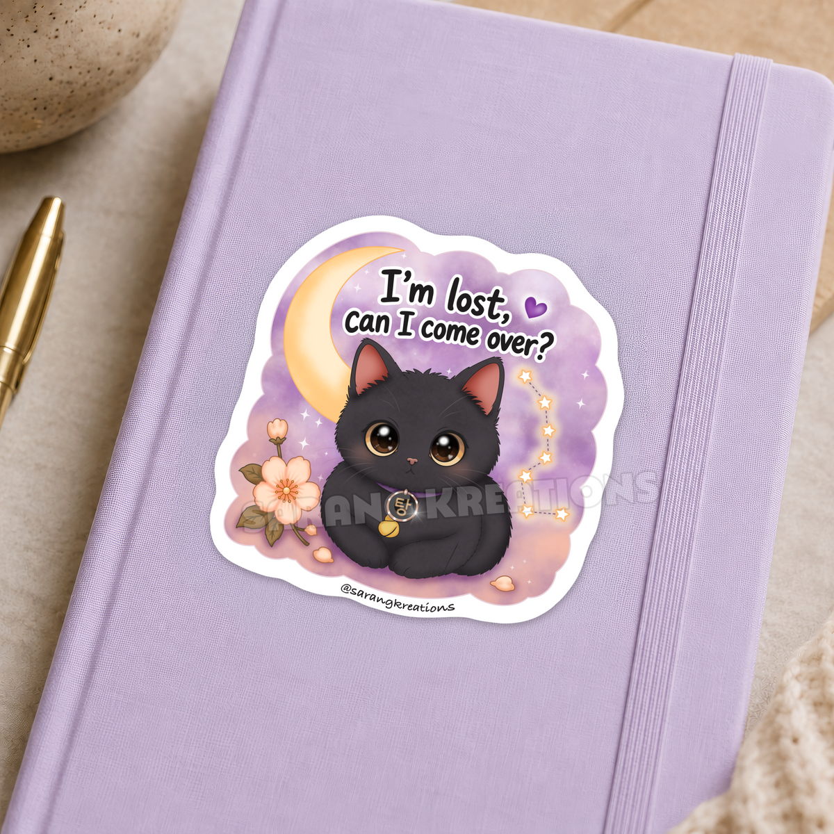 I’m Lost, Can I Come Over? Tang Sticker, Yoongi's Cat, Glossy Laminated Vinyl Sticker
