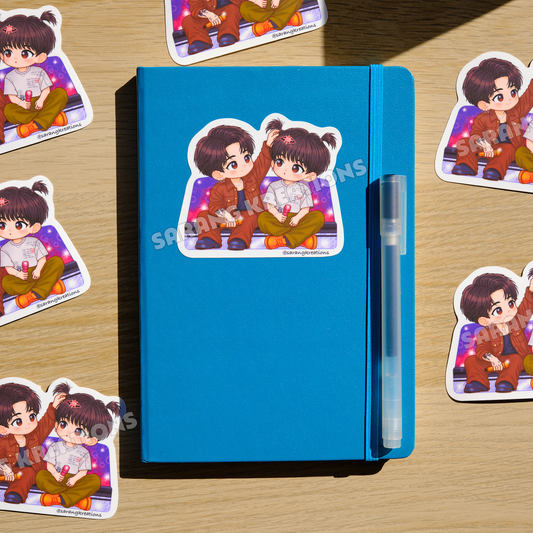 Kookie & Jinnie Ponytail Sticker - Glossy Laminated Finish