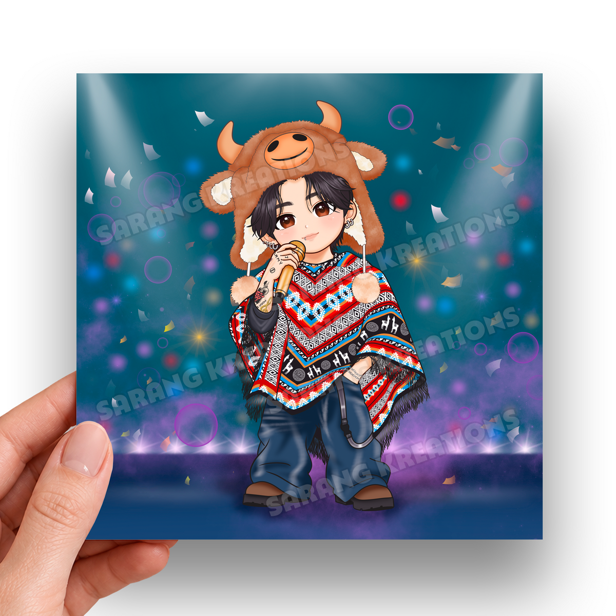 JK Peru Torito Art Print & Sticker – Kookie Bull Hat Moment in Lima
