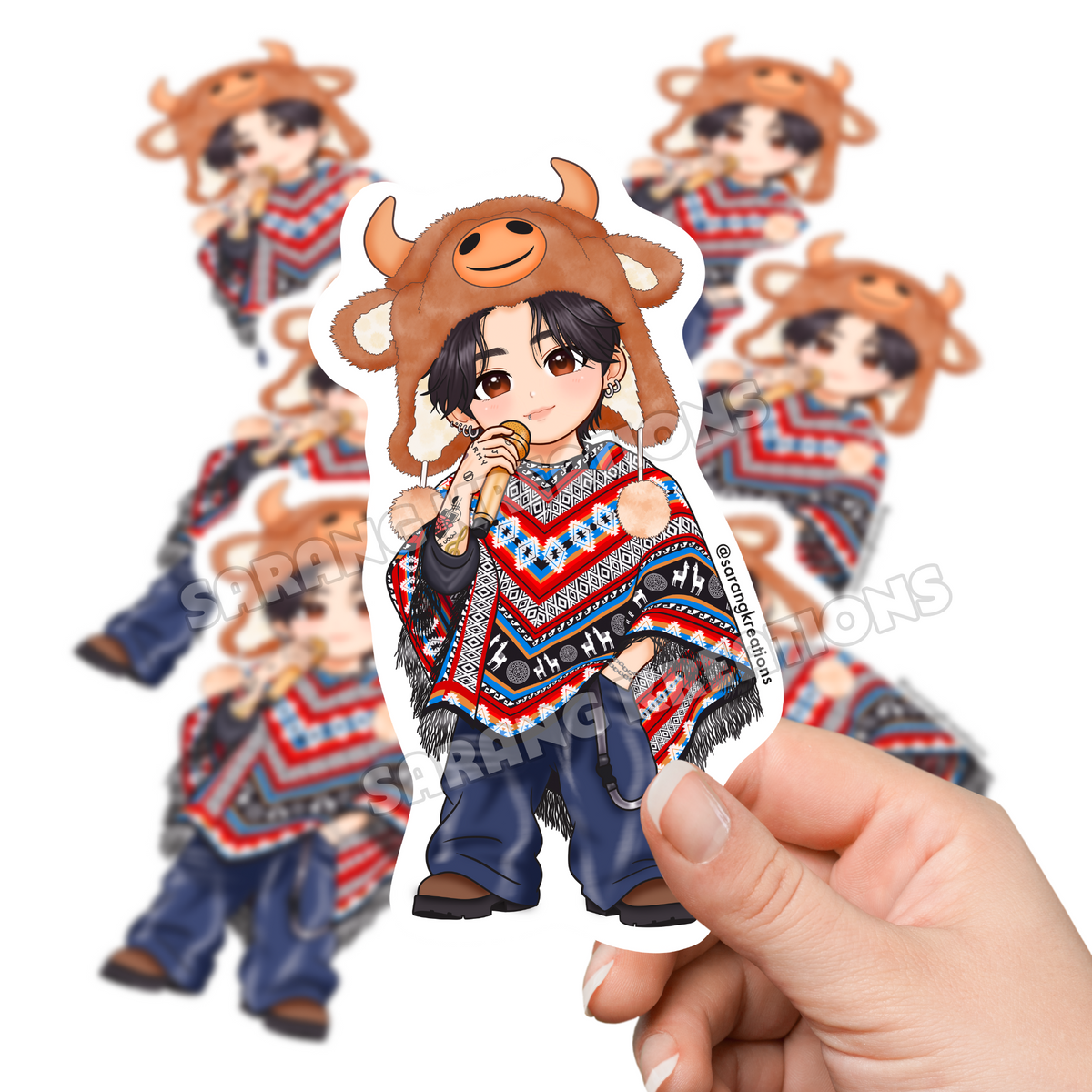 JK Peru Torito Art Print & Sticker – Kookie Bull Hat Moment in Lima