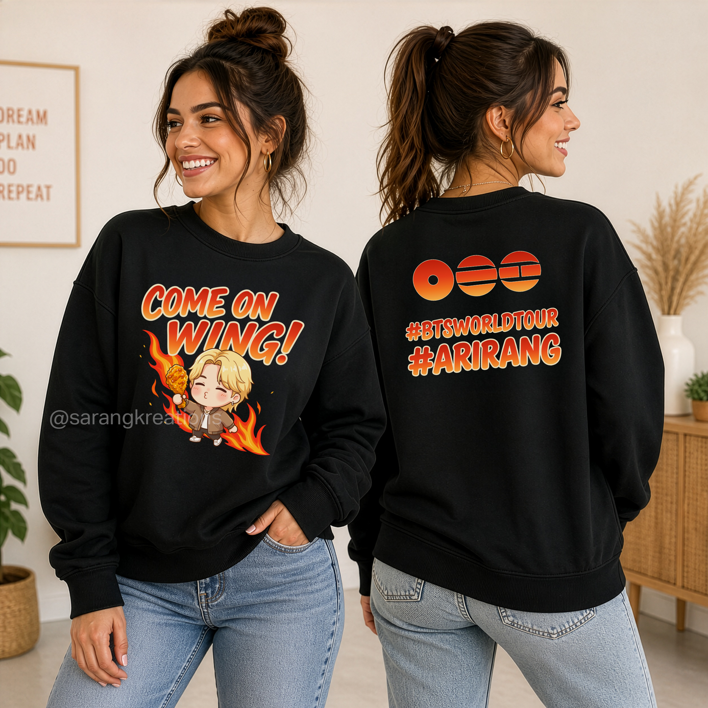 Come On Wing Arirang Tour Crewneck Sweatshirt and Zip Hoodie