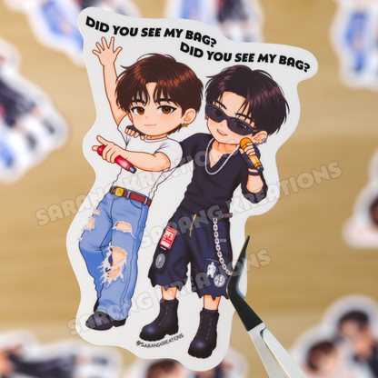 Tae & Kookie MIC Drop Arlington D2, Glossy Laminated Vinyl Sticker